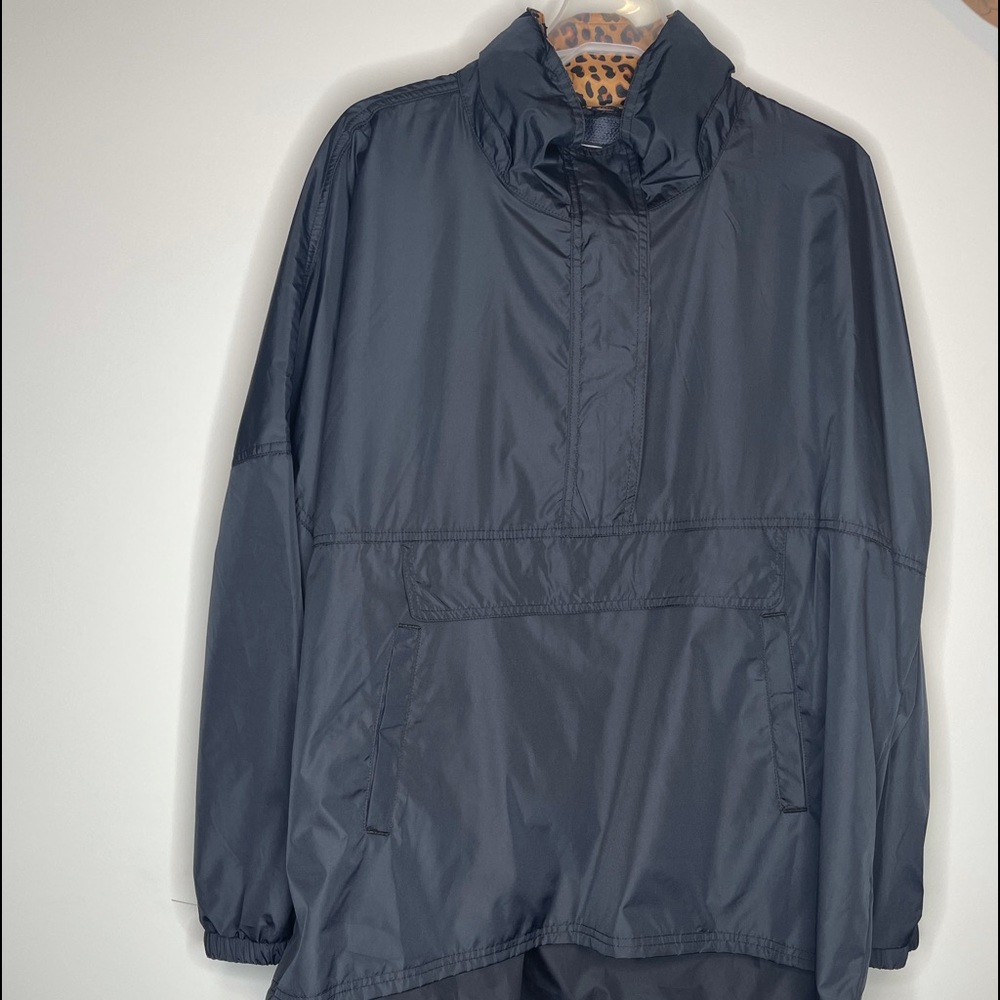 Lauren James Pull Over Rain Jacket Black 2X